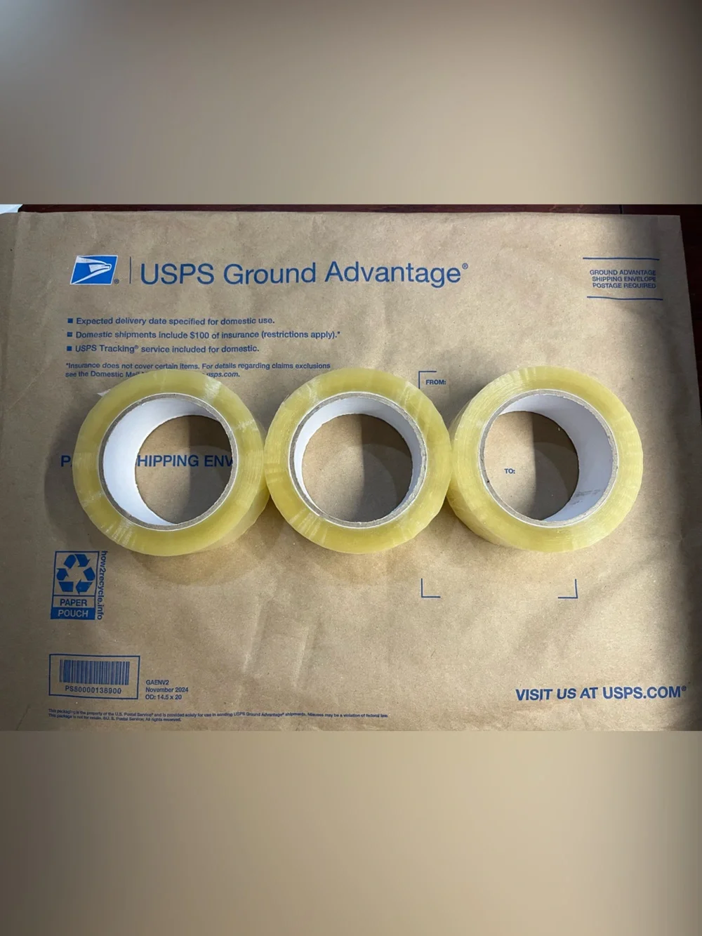 (3) Rolls of Clear Packing Tape 2 Inch x 110 Yards (330 Feet Each) Shipping New